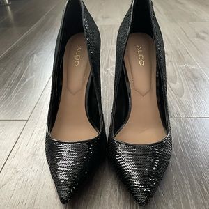 ALDO sparkly black stilettos